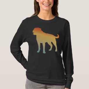 T-shirt Couverture faciale du Masque Silhouette Dog Rottwe