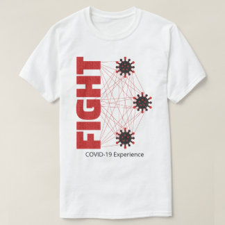 T-shirt COVID-19 Expérience, lutte, virus, rouge et noir
