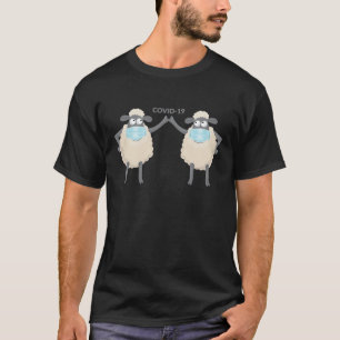 T-shirt Covid de mouton masqué-19
