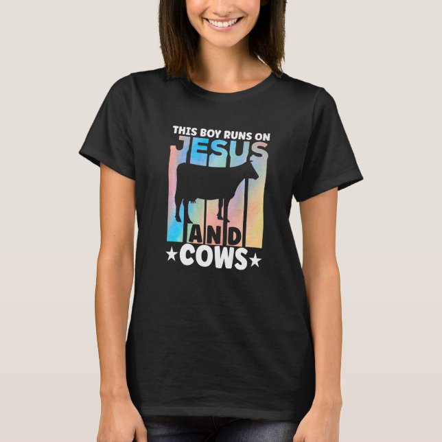 T-shirt Cow Apparel Farmer Cows Lover for Boys Premium (Devant)