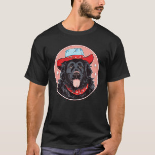 T-shirt Cow-boy Chien de Terre-Neuve Funny Wild West