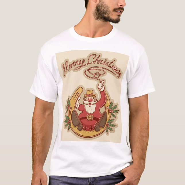 T-shirt Cow-boy Santa Claus (Devant)