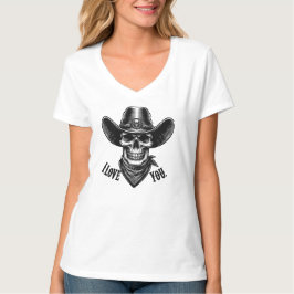 T-shirt Cow Boy Western Halloween Ghost I Love You T Shirt