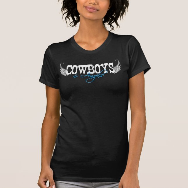 T-shirt Cow-boys et Angels - Logo de chemise noire (Devant)