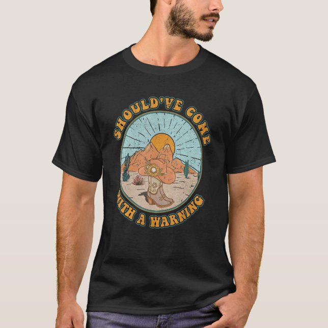 T-shirt Cow Bull Skull Howdy Should've Come With A Warning (Devant)