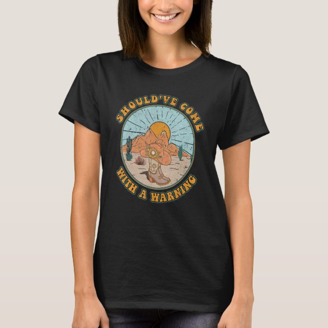 T-shirt Cow Bull Skull Howdy Should've Come With A Warning (Devant)