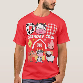 T-shirt Cow Dad Birthday Crew Farm Theme Animals Birthday