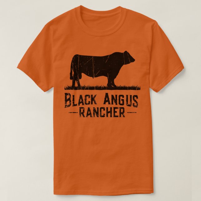 T-shirt Cow Farmer Black Angus Rancher (Design devant)