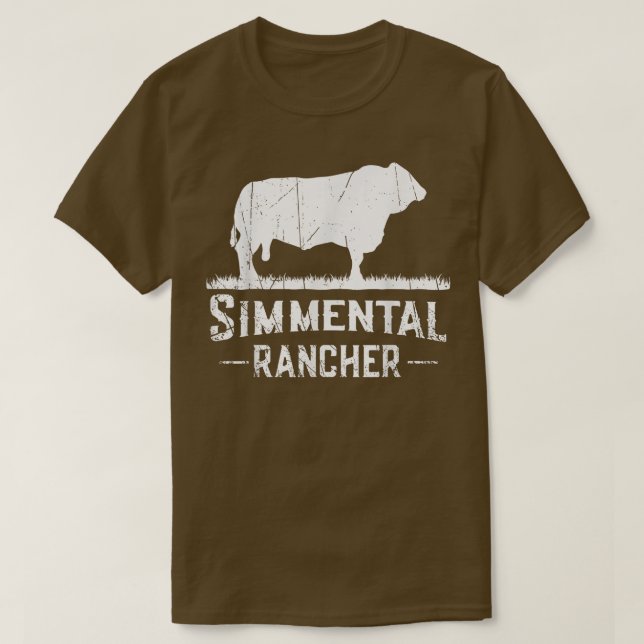 T-shirt Cow Farmer Simmental Rancher (Design devant)