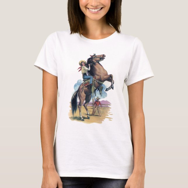 T-shirt Cow-girl sur le cheval (Devant)
