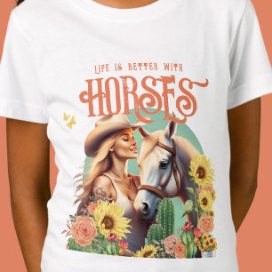 T-Shirt Cow-girl textuelle personnalisée