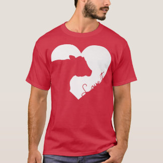T-shirt Cow Heart Love It Farm Animal Farmer Farming Cattl