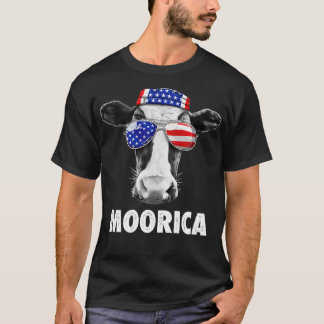 T-shirt Cow Moorica 4 juillet pour Hommes Femmes Garçons F