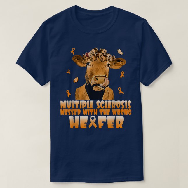 T-shirt Cow Multiple Sclerosis s'est trompé avec la mauvai (Design devant)