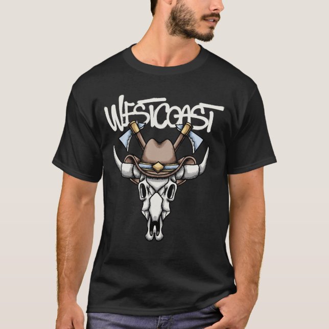 T-shirt Cow Skull streetwear  (Devant)