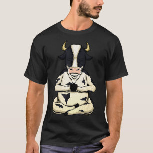 T-shirt Cow Yoga Meditating Calf Yogi Bull Sitting Yoga Po