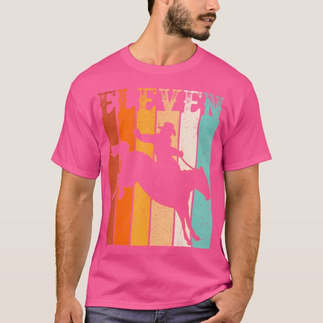 T-shirt Cowboy 11E Anniversaire Rodéo Cheval 11 Ans Weste (Devant)