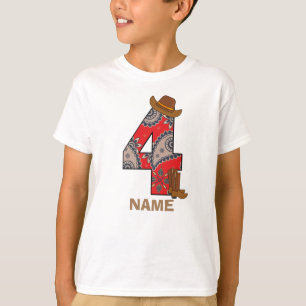 T-shirt cowboy 4ème anniversaire (ou chemise de cowgirl) b