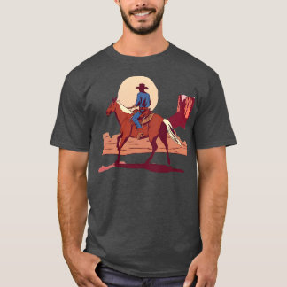 T-shirt Cowboy à cheval dans le désert du sud-ouest du cou