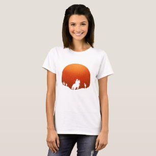T-shirt Cowboy avec cheval Wild West paysage de coucher de
