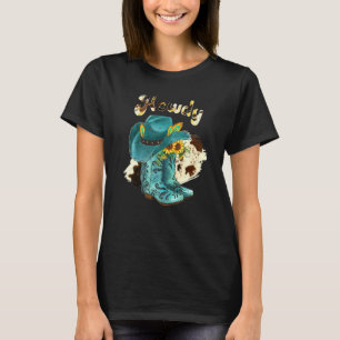 T-shirt Cowboy Boot Leopard Tournesol Let's Go Girls Weste
