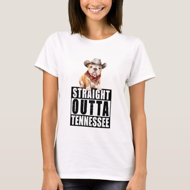 T-shirt Cowboy Bulldog, Droite En Dehors Du Tennessee (Devant)