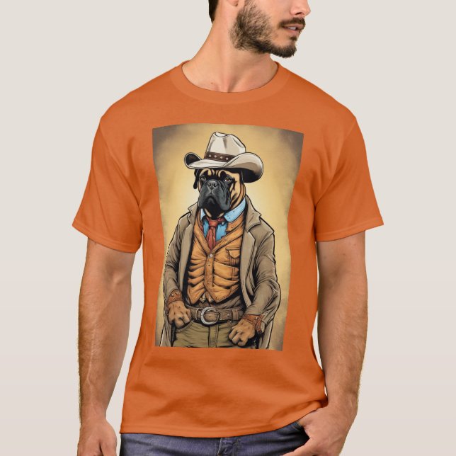 T-shirt Cowboy Bullmastiff (Devant)