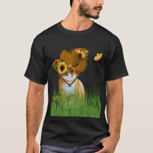 T-Shirt Cowboy Chat Tournesol dans la PrairieT-Shi