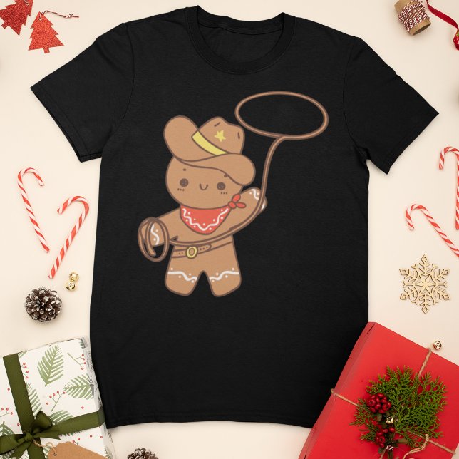 T-shirt Cowboy Christmas Gingbread Homme (Créateur téléchargé)