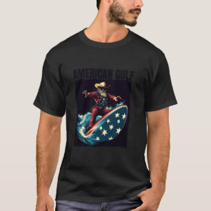 T-shirt Cowboy Cool avec Planche de Surf Patriotique et su