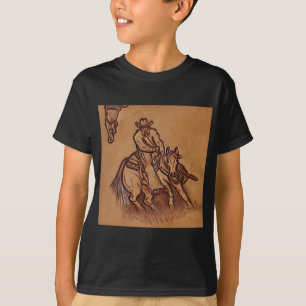 T-shirt Cowboy en cuir occidental de rodéo d'équitation