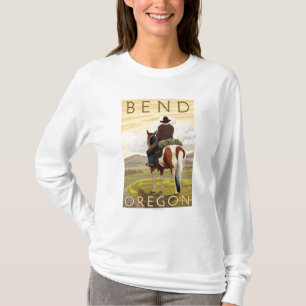 T-shirt Cowboy et cheval - courbure, Orégon