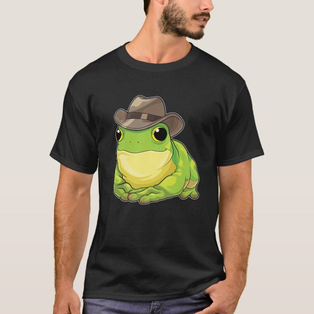T-shirt Cowboy Frog Funny Amphibian Western Toad (Devant)