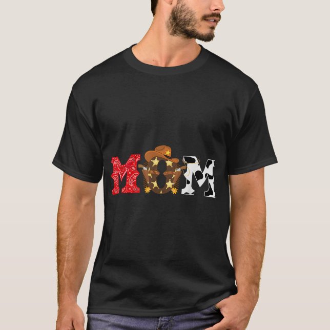 T-shirt Cowboy Maman Occidentale Theme Rodéo Anniversaire  (Devant)