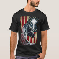 Cowboy Ouest Patriot Cheval Jésus Croix U