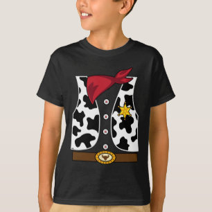 T-shirt Cowboy Vest Western Sheriff Costume Cool Easy Hall