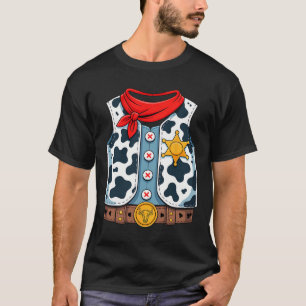 T-shirt Cowboy Vest Western Sheriff Costume Cool Easy Hall