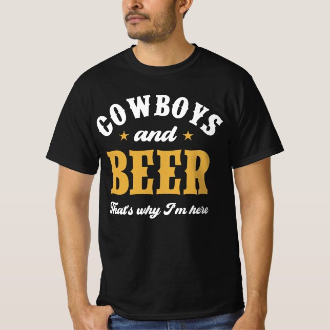 T-shirt Cowboys et bière (Devant)
