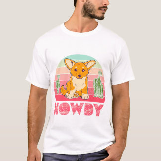 T-shirt Cowgirl Corgi Howdy Retro Western Dog Gift