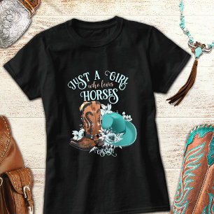 T-shirt Cowgirl cowboy bottes casquette Girl Love chevaux 