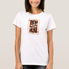 T-shirt Cowgirl Midwest Queen of Hearts Card - Love Luck