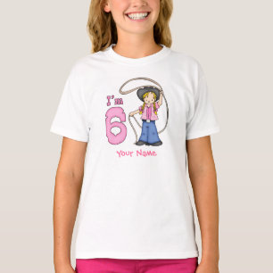 T-shirt Cowgirl Roper 6e anniversaire Personnalisé
