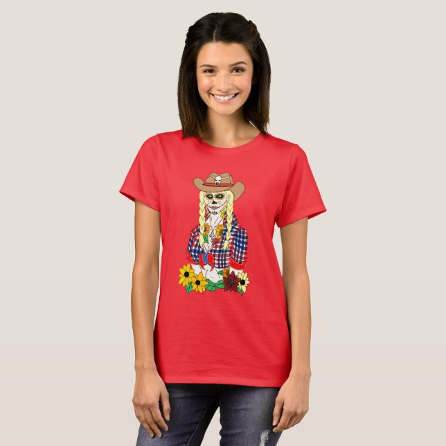 T-shirt Cowgirl Sugar Crâne (Devant entier)