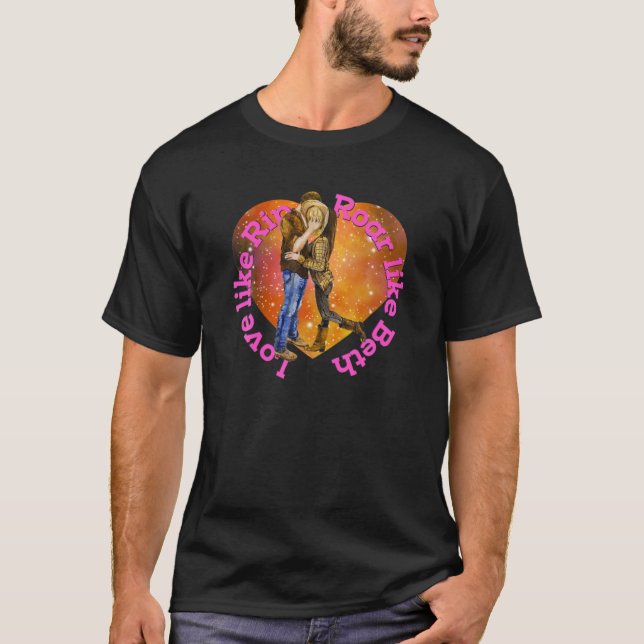 T-shirt Cowgirl Valentine Cowboy Dreams Romantic Rip Horse (Devant)