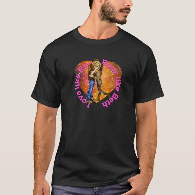 T-shirt Cowgirl Valentine Cowboy Dreams Romantic Rip Horse (Devant)