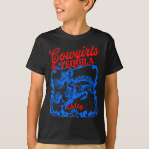 T-shirt Cowgirls Et Tequila Vintage Queue Drôle Tequila Bo