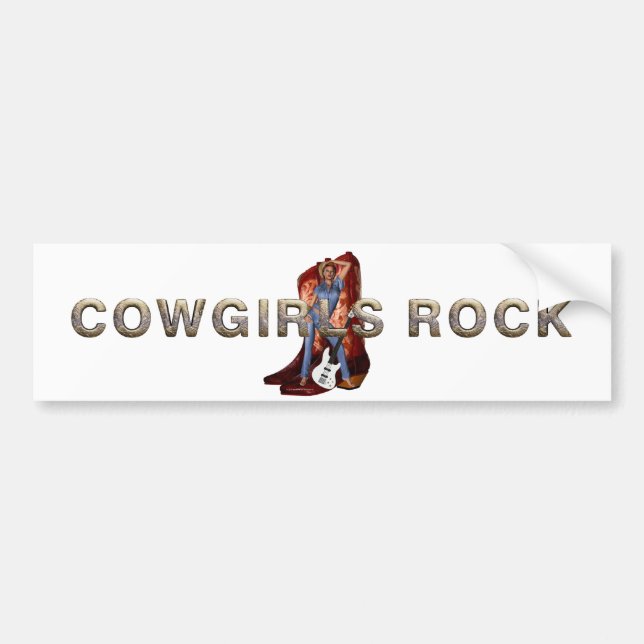 T-SHIRT Cowgirls-Felsen Autoaufkleber (Vorne)