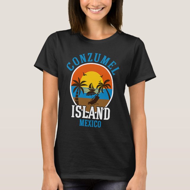 T-shirt Cozumel Mexico Beaches Retro Cool Distressed Graph (Devant)