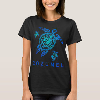 T-shirt Cozumel Mexique Mer Bleue Tortue Tribale