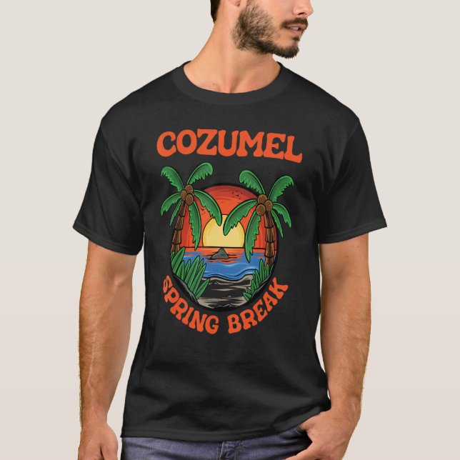 T-shirt Cozumel Spring Break School Vacances Beach Trip Co (Devant)